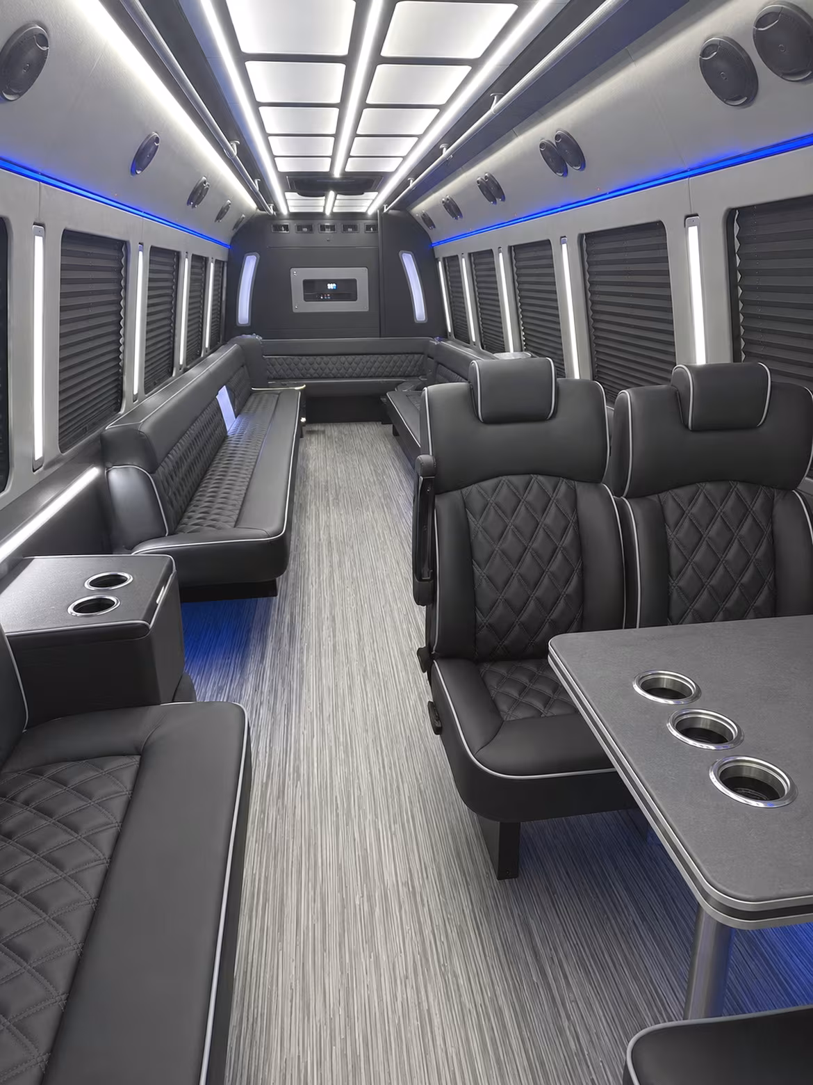 cypress 25 passenger party bus inside