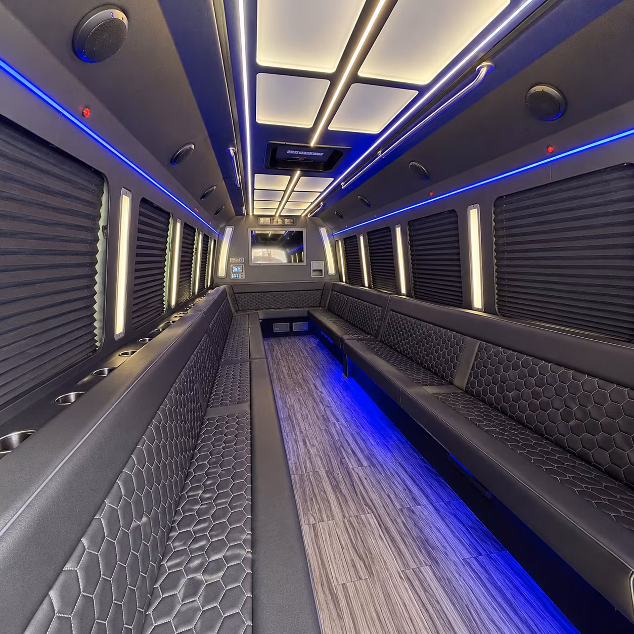 cypress 30 passenger party bus interior