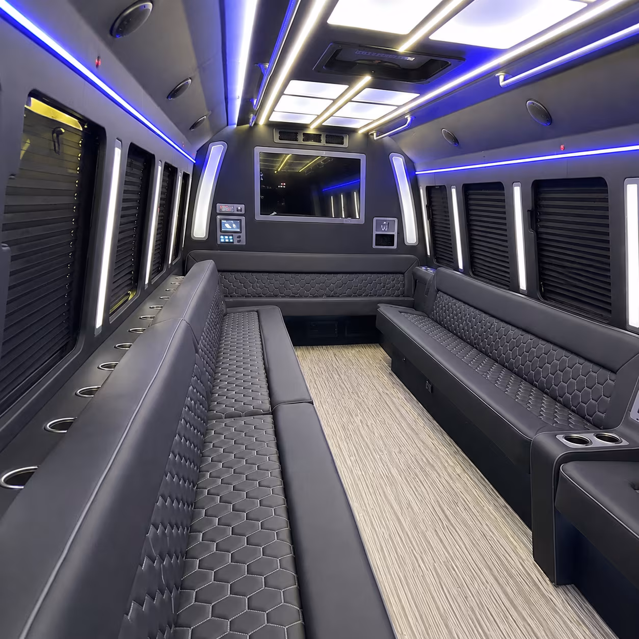 cypress 40 passenger party bus inside