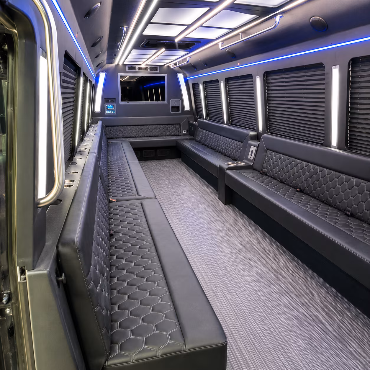 cypress 40 passenger party bus interior