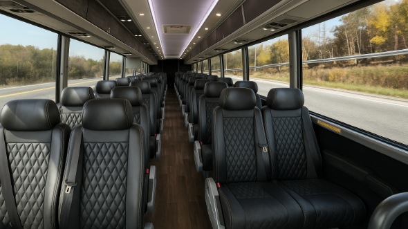 Interior of Charter Bus Company Garden Grove's 20 Passenger Mini bus in Garden Grove