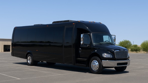 Exterior of Charter Bus Company Garden Grove's 28 Passenger Mini bus in Garden Grove