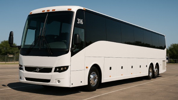 Exterior of Charter Bus Company Garden Grove's 54 Passenger Charter Bus in Garden Grove