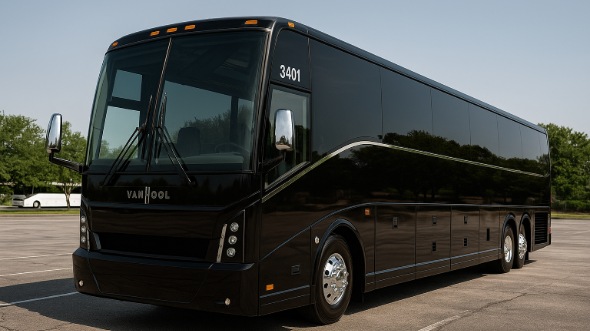 Exterior of Charter Bus Company Garden Grove's 55 Passenger Charter Bus in Garden Grove