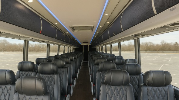 Interior of Charter Bus Company Garden Grove's 56 Passenger Charter Bus in Garden Grove