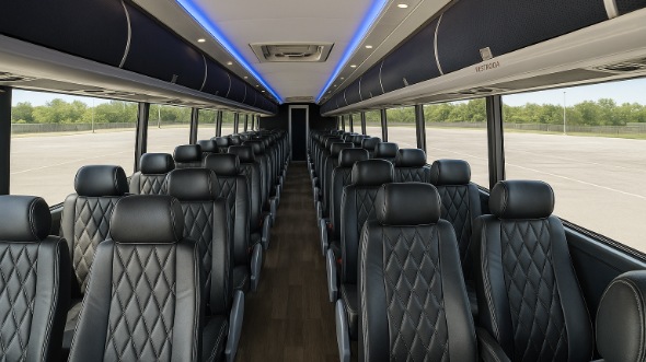 cypress 54 passenger charter bus inside