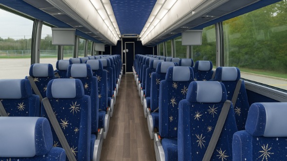 cypress 56 passenger charter bus inside