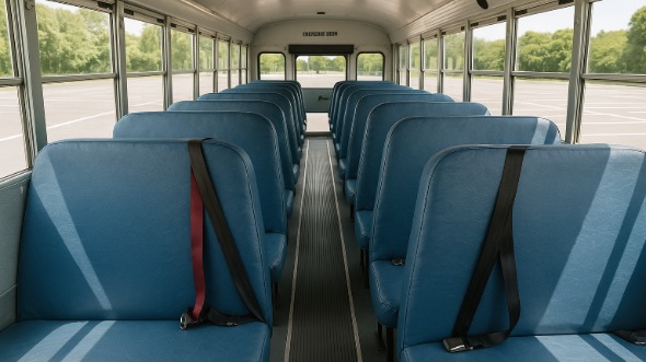 Interior of Charter Bus Company Garden Grove's School Bus in Garden Grove